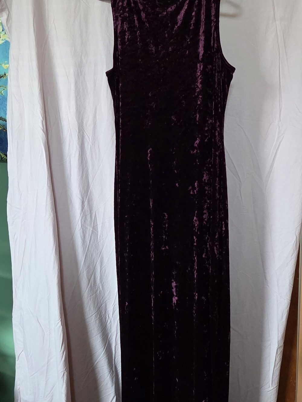 Sleeveless Velvet Maxi Dress in Deep Plum
